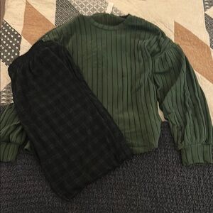 Amazon Green and Black Pajama Set